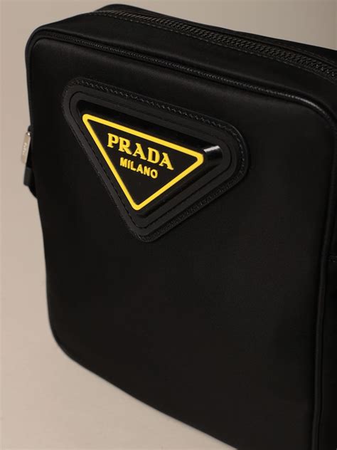 prada 2vh112|Prada nylon bag with triangular rubber logo .